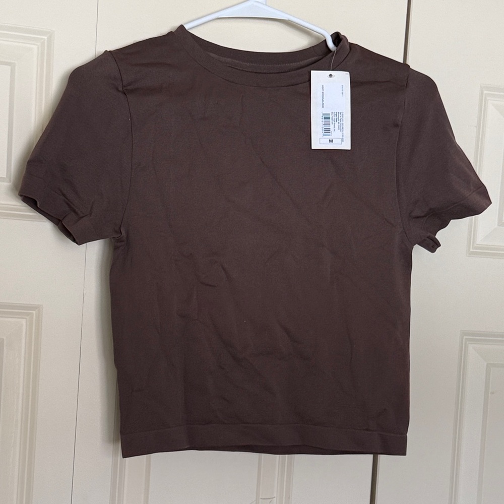 a new day Dark Brown Short Sleeve Tee